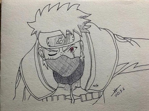 火影忍者卡卡西怎么画[图1]